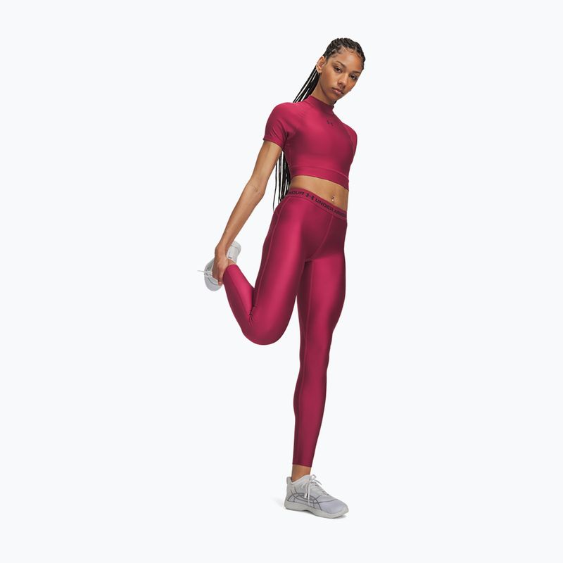 Dámske tréningové legíny Under Armour HeatGear Leggings claret/ox blood 2