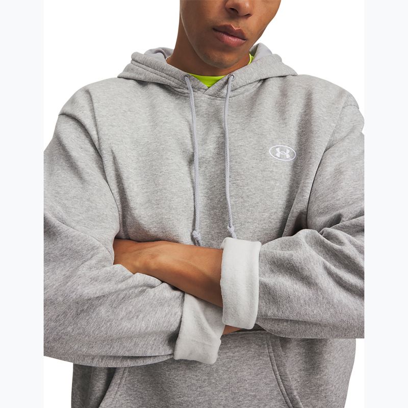 Pánska mikina Under Armour Rival Fleece Hoodie mod gray light heather/white 3