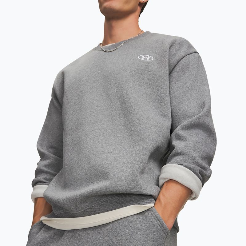 Pánska mikina Under Armour Rival Fleece Crew castlerock light heather/white 3