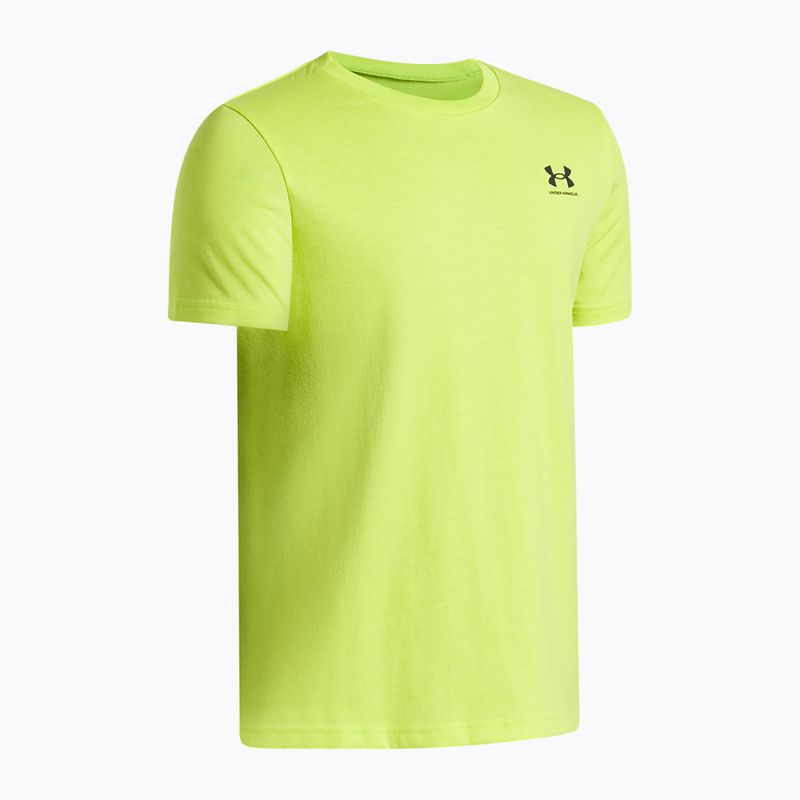 Detské tričko Under Armour Sportstyle Left Chest green citrine/black 3