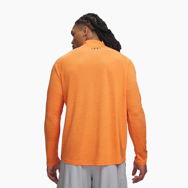 Pánska mikina Under Armour Tech Textured 1/2 Zip LS outrageous orange/black 2