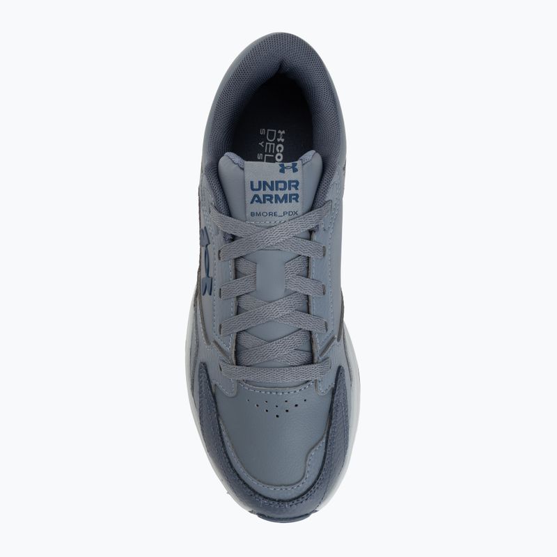 Pánske tréningové topánky Under Armour Edge Leather gravel/blue fog/blackout navy 5