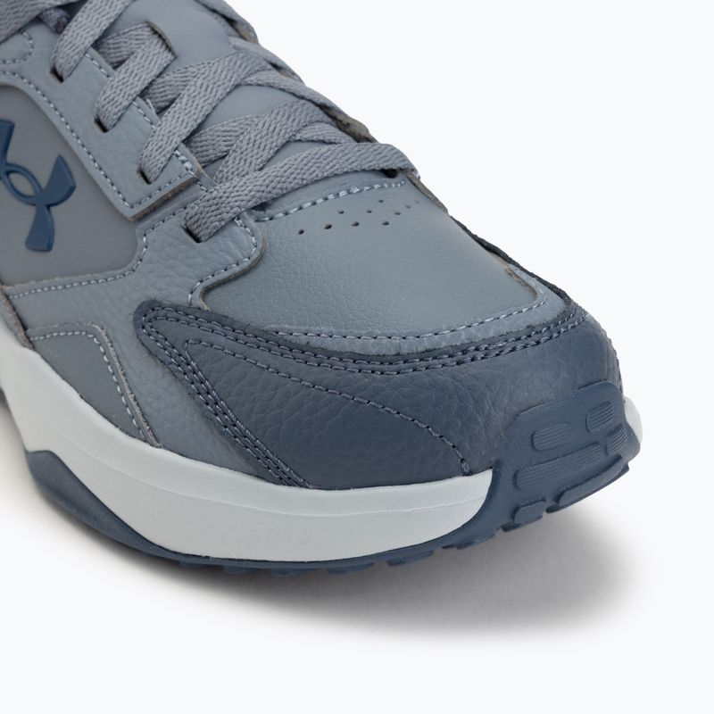 Pánske tréningové topánky Under Armour Edge Leather gravel/blue fog/blackout navy 7