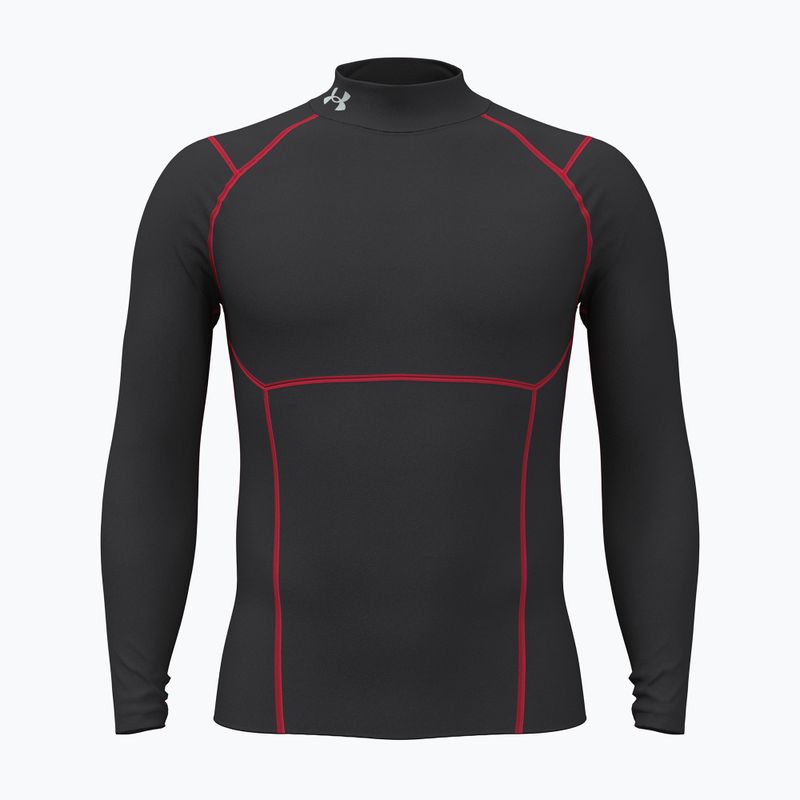 Pánske tréningové tričko longsleeve Under Armour Coldgear Elite Comp Mock ultimate black/red/reflective
