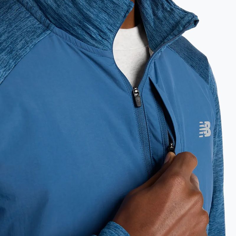 Pánske bežecké tričko longsleeve New Balance Athletics Heat Grid 1/2 Zip dark shoreline 5