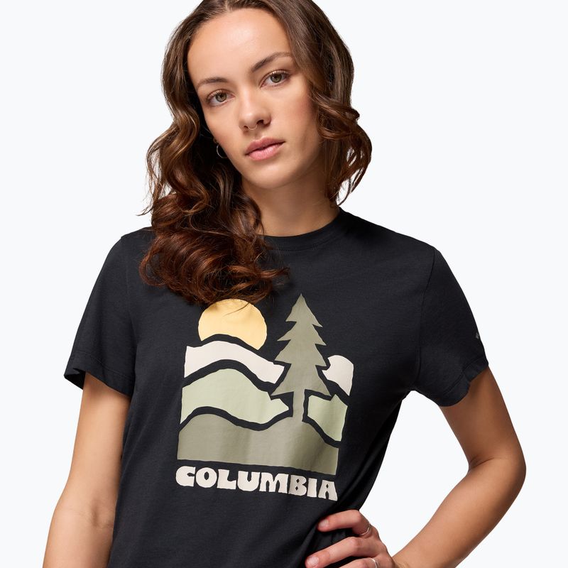 Dámske trekingové tričko Columbia Ruby Springs Graphic Fitted black/get hiked 5