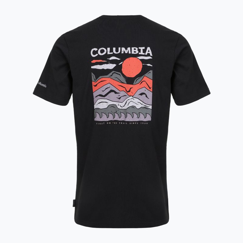 Pánske trekkingové tričko Columbia Explorers Canyon Back black/peaks and waves 2