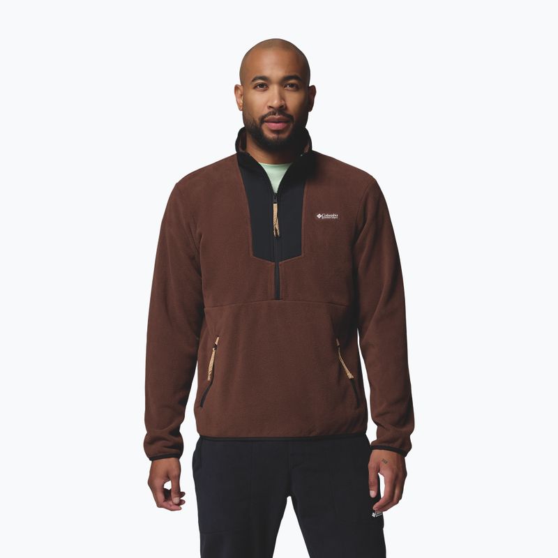 Pánska mikina Columbia Sequoia Grove Half Zip Fleece tobacco/black