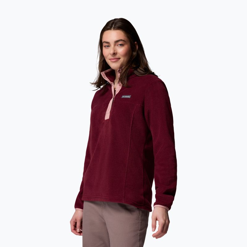 Dámska mikina Columbia Benton Springs 1/2 Snap rich wine/eraser pink 4