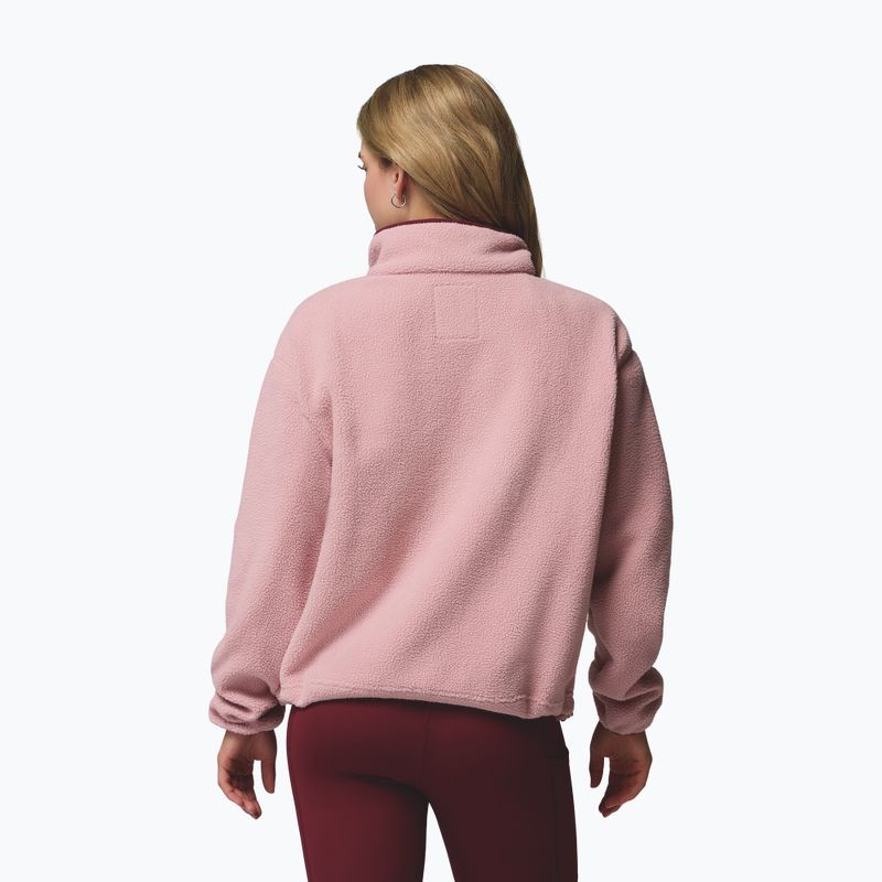 Dámska fleecová mikina Columbia Helvetia II Cropped Half Snap Fleece eraser pink/fig/rich wine 3