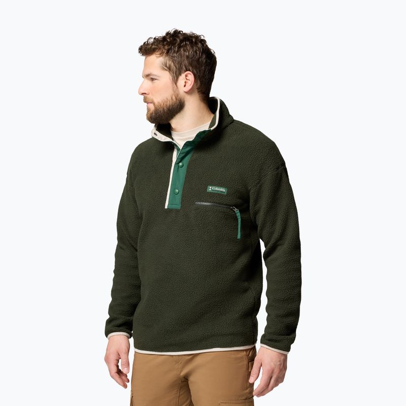 Pánska fleecová mikina Columbia Helvetia II Half Snap Fleece greenspace 4