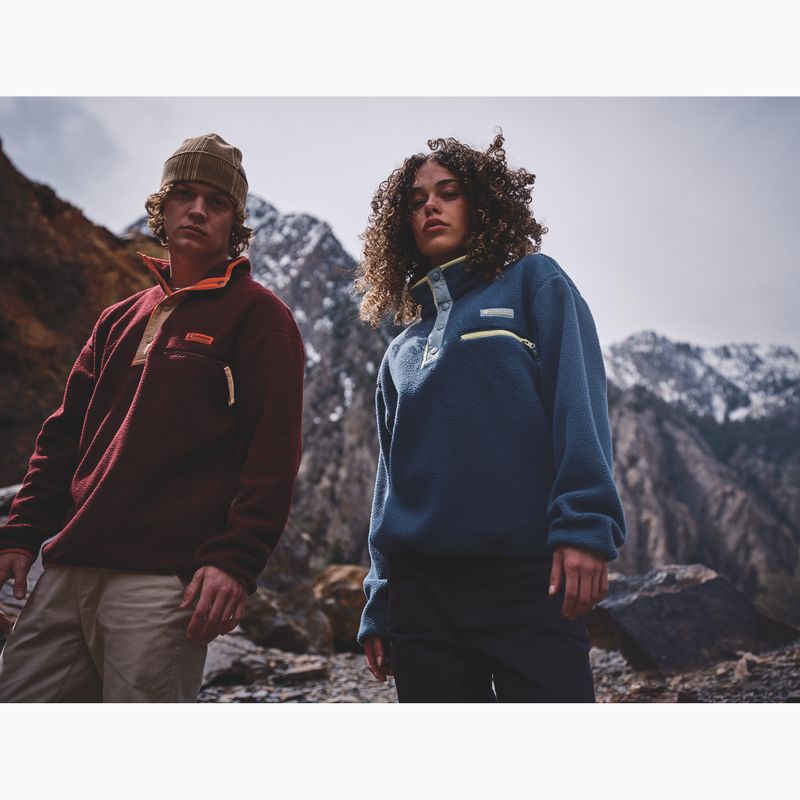 Pánska fleecová bunda Columbia Helvetia II Half Snap Fleece rich wine 9