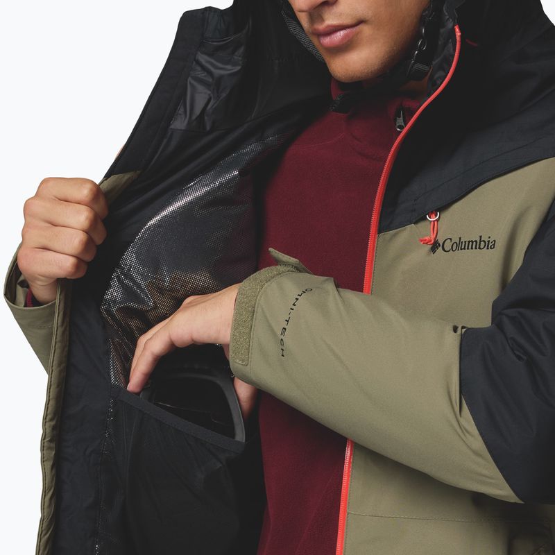 Pánska lyžiarska bunda Columbia Iceberg Point II stone green/black 10