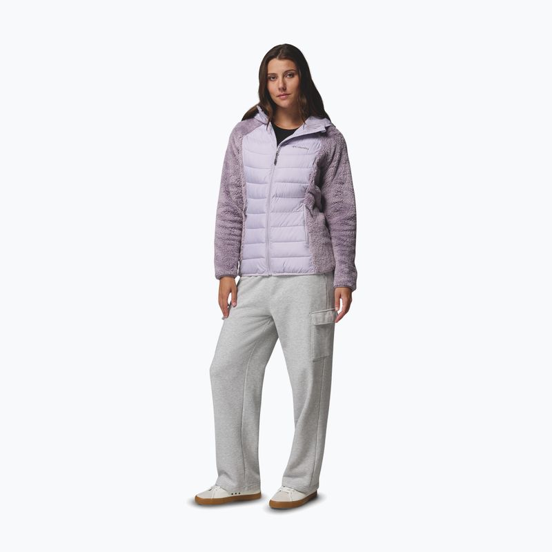 Dámska zateplená bunda Columbia Powder Lite II Sherpa Hybrid shale purple/lavender pearl 2