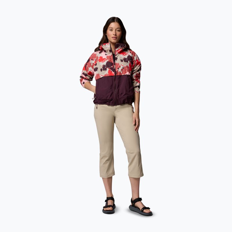 Dámska vetrovka Columbia Spire Valley Printed Windbreaker washed red ikatbloom print/moonvista 2