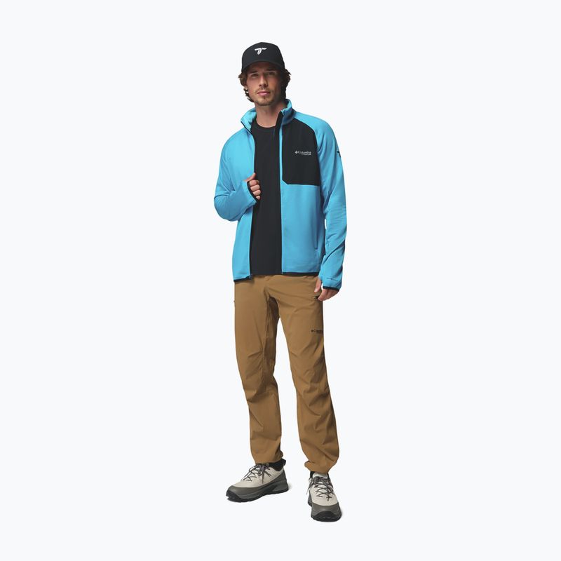 Pánska trekingová mikina Columbia Triple Canyon Grid Fleece Full Zip II compass blue heather/black 2