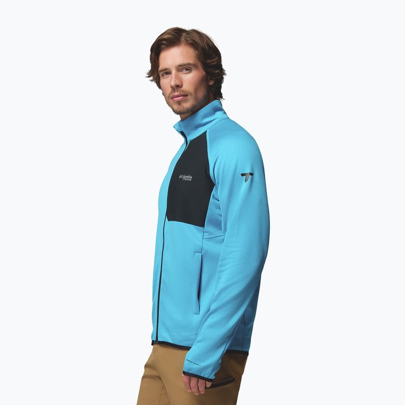 Pánska trekingová mikina Columbia Triple Canyon Grid Fleece Full Zip II compass blue heather/black 4