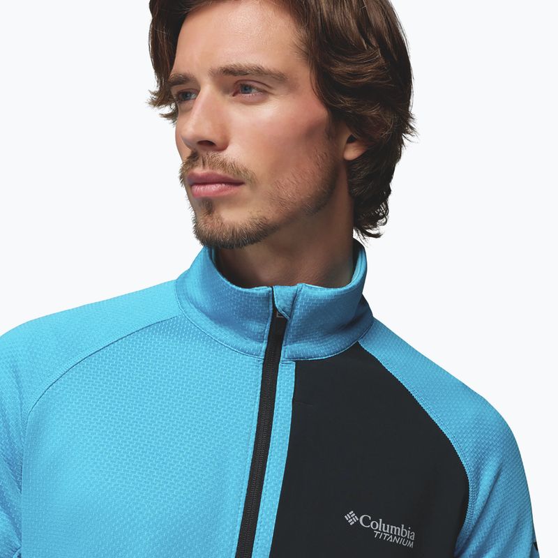 Pánska trekingová mikina Columbia Triple Canyon Grid Fleece Full Zip II compass blue heather/black 6