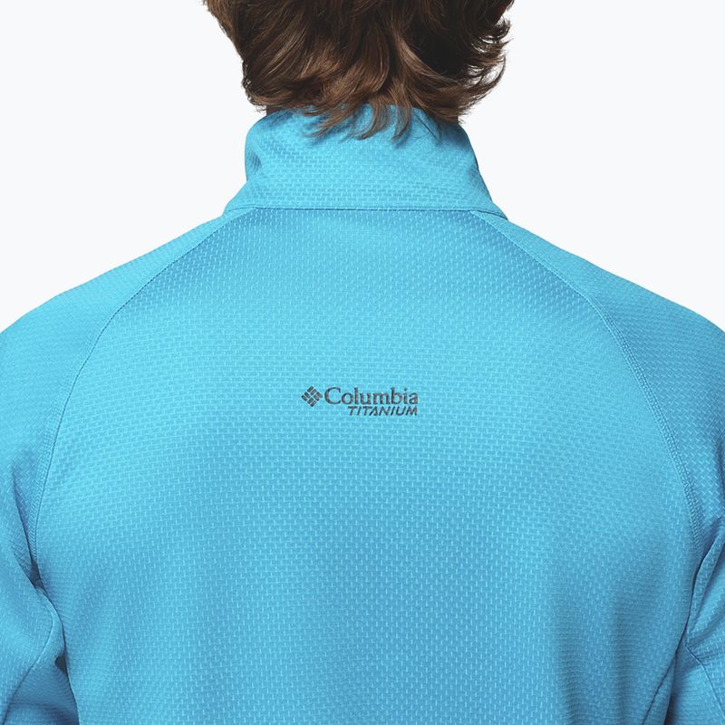 Pánska trekingová mikina Columbia Triple Canyon Grid Fleece Full Zip II compass blue heather/black 7
