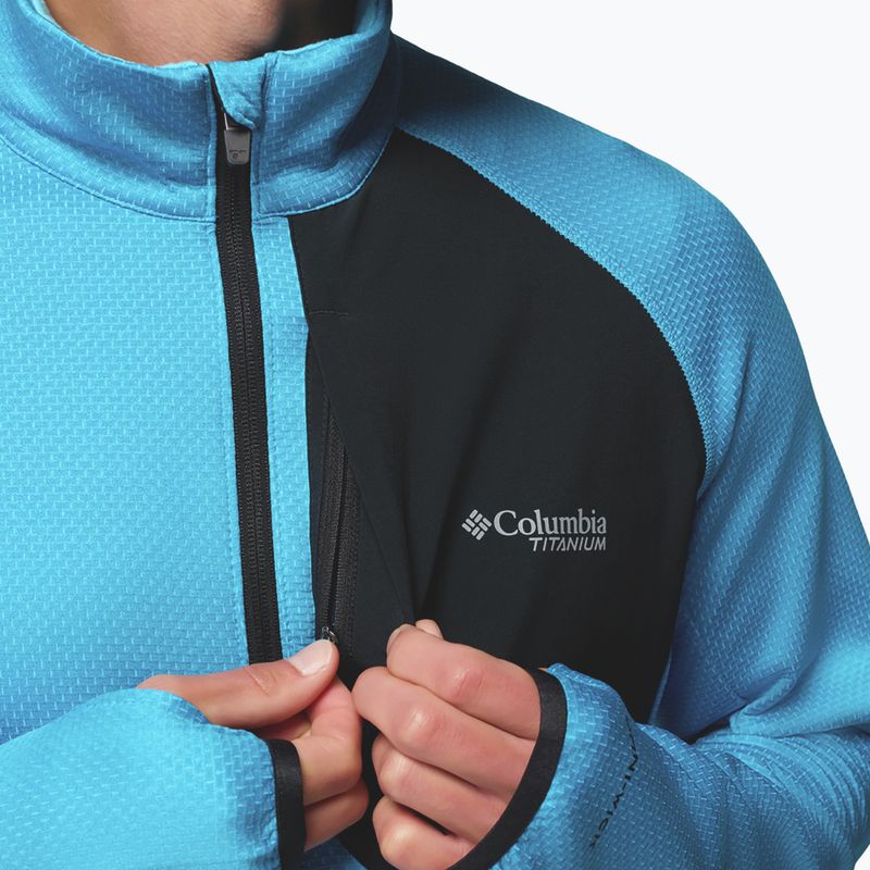 Pánska trekingová mikina Columbia Triple Canyon Grid Fleece Full Zip II compass blue heather/black 8
