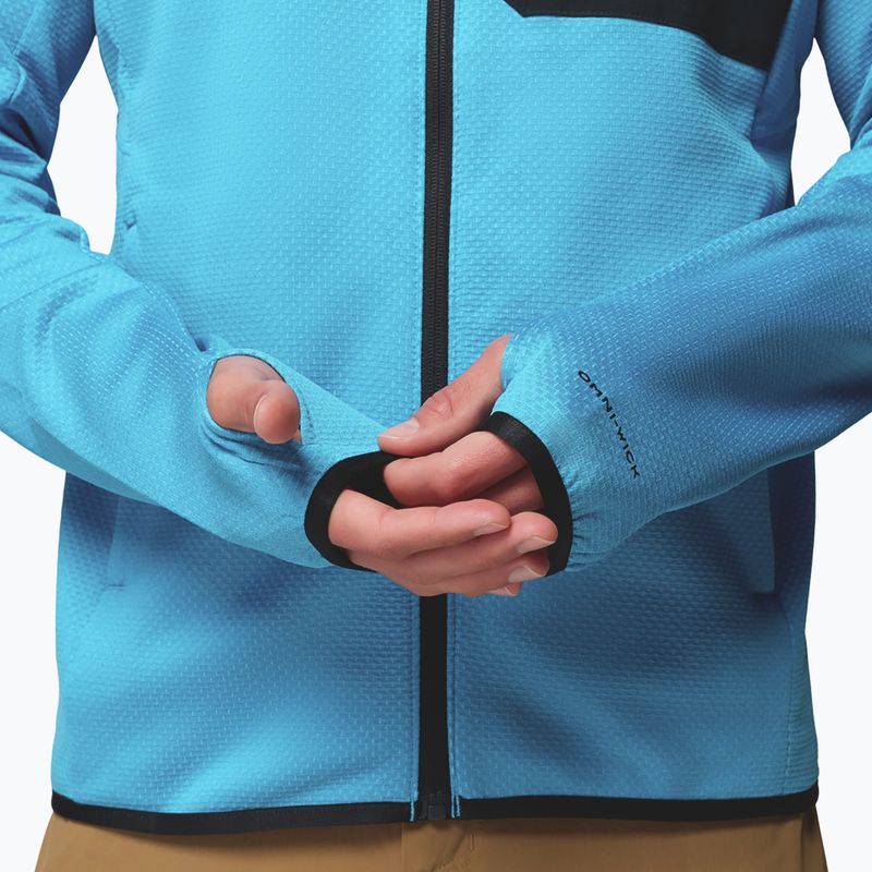 Pánska trekingová mikina Columbia Triple Canyon Grid Fleece Full Zip II compass blue heather/black 9