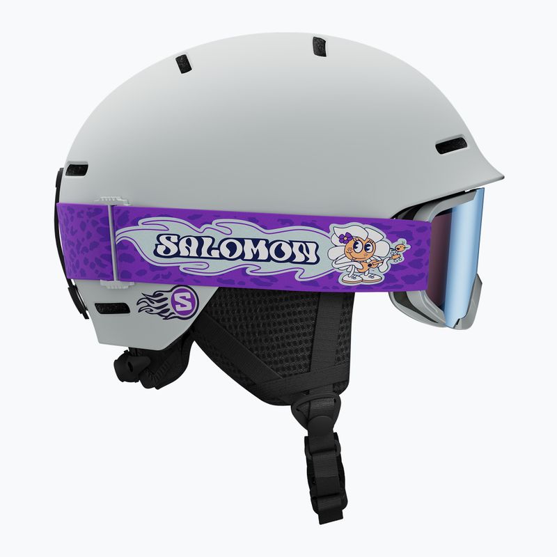 Detská lyžiarska prilba Salomon Player Combo + lyžiarske okuliare XV Jr ice flow/ice flow mid blue 2