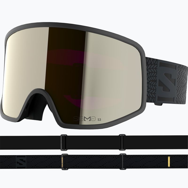 Lyžiarske okuliare Salomon Sentry Pro OTG Sigma S3 black/sigma black gold 2