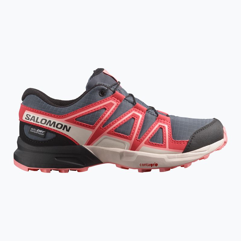 Detské bežecké topánky Salomon Speedcross Waterproof grisaille/hushed violet/rouge red 8