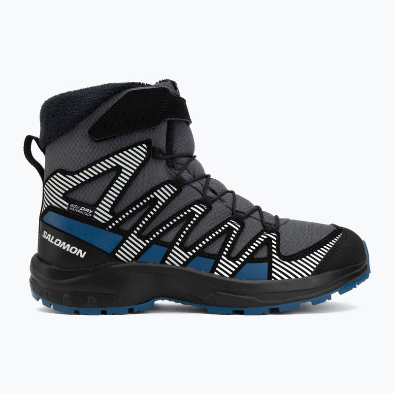 Detské turistické topánky Salomon XA Pro V8 Winter Waterproof turbulence / black / dark blue 2