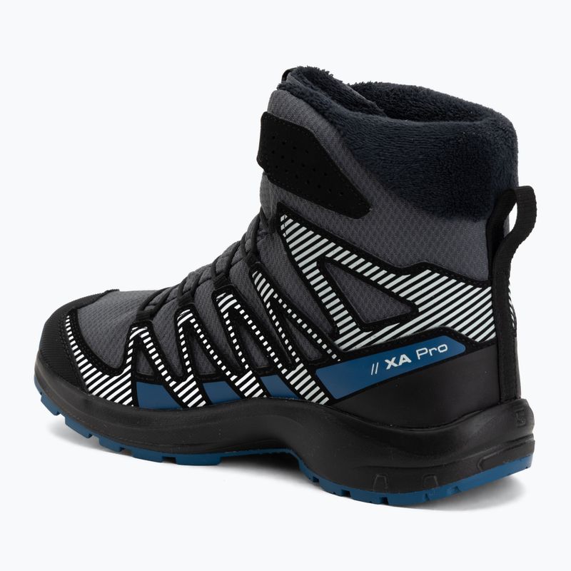 Detské turistické topánky Salomon XA Pro V8 Winter Waterproof turbulence / black / dark blue 3
