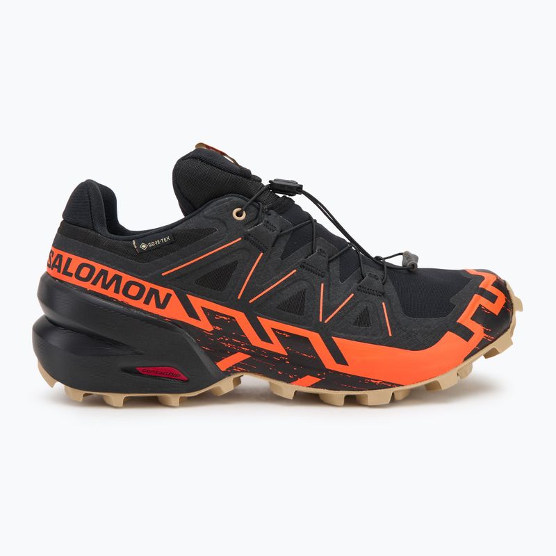Pánske bežecké topánky Salomon Speedcross 6 GTX black/shocking orange/white pepper 2