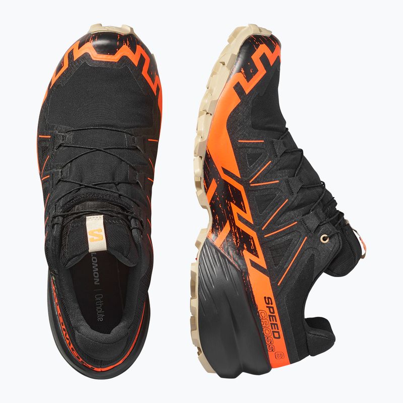 Pánske bežecké topánky Salomon Speedcross 6 GTX black/shocking orange/white pepper 6
