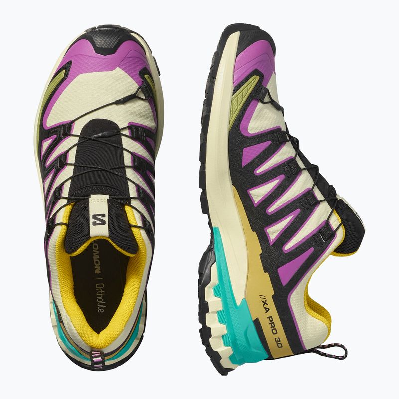 Dámske bežecké topánky Salomon XA PRO 3D V9 GTX transparent yellow/black/waterfall 5