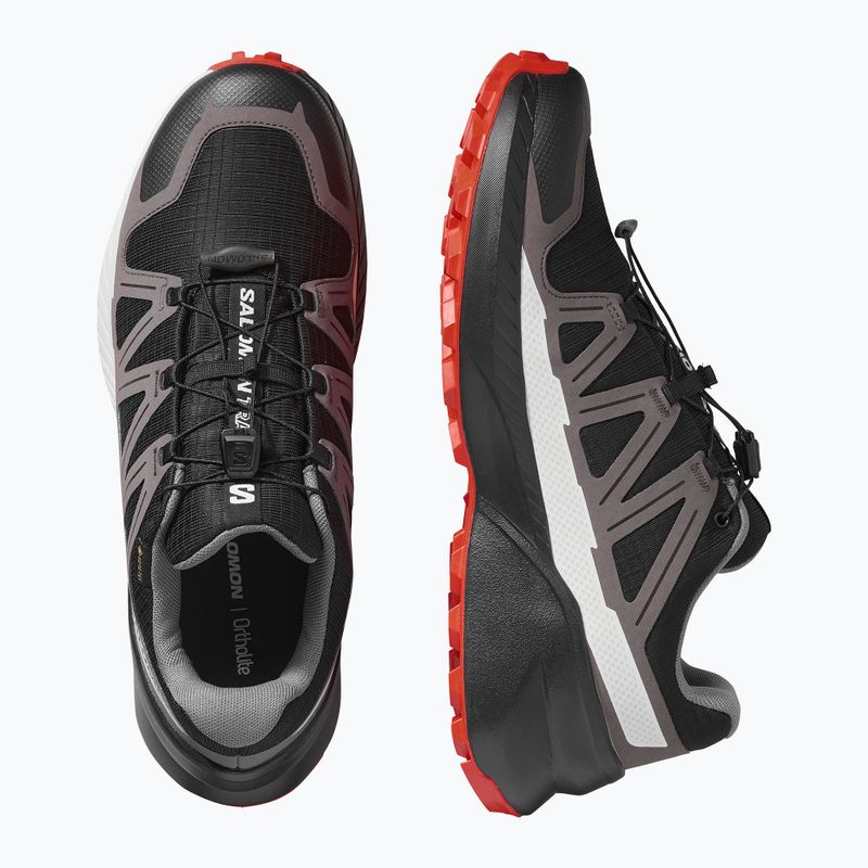 Pánske bežecké topánky Salomon Speedcross Peak GTX black/castlerock/cherry tomato 8