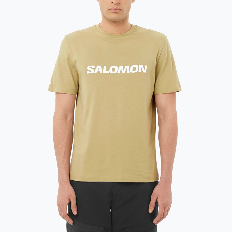 Pánske tričko Salomon Logo gray green