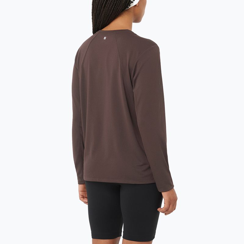 Dámske tričko longsleeve Salomon Shakeout Core coffe bean 2