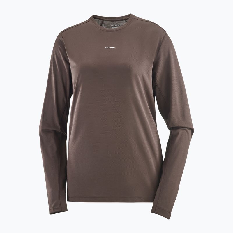 Dámske tričko longsleeve Salomon Shakeout Core coffe bean 3