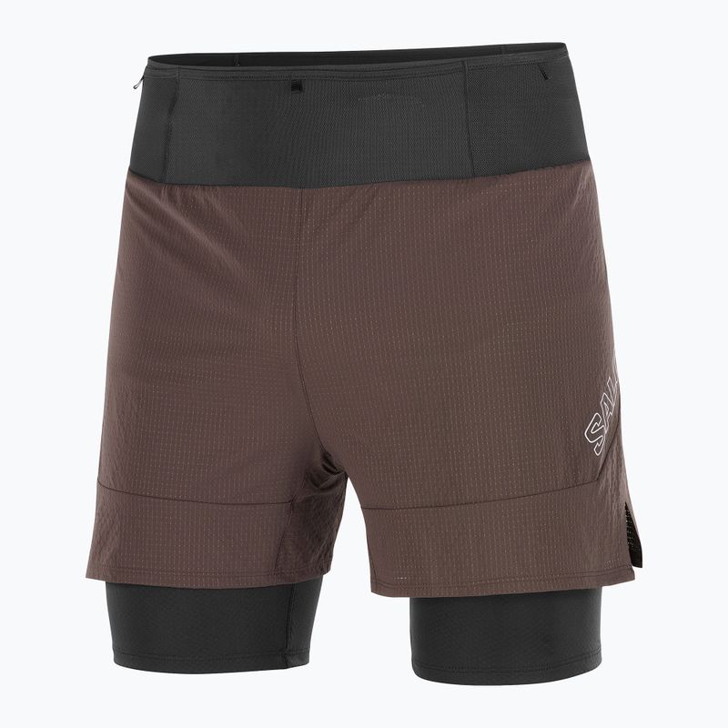 Pánske bežecké šortky Salomon Sense 2IN1 coffee bean 6