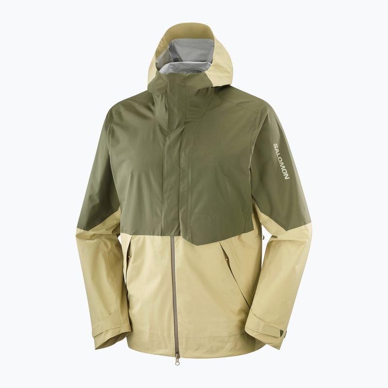 Pánska softshellová bunda Salomon Outherpath Pro 2.5 l grey green/grape leaf 9