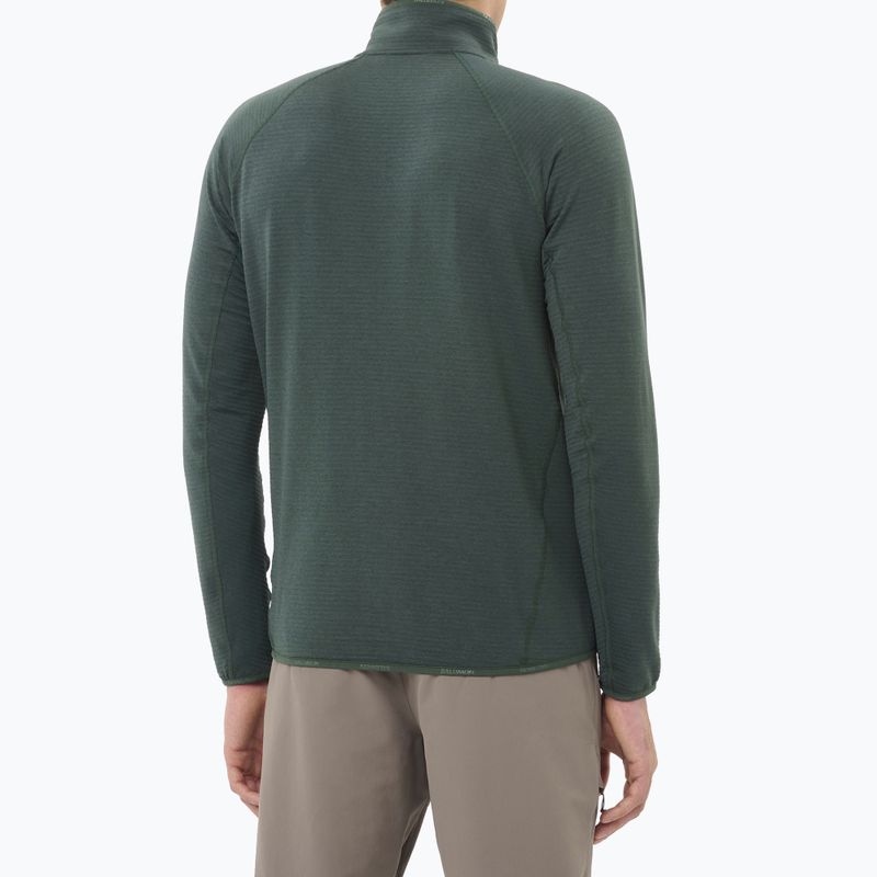 Pánska trekingová mikina Salomon Essential Lighwarm Full Zip green gables 2