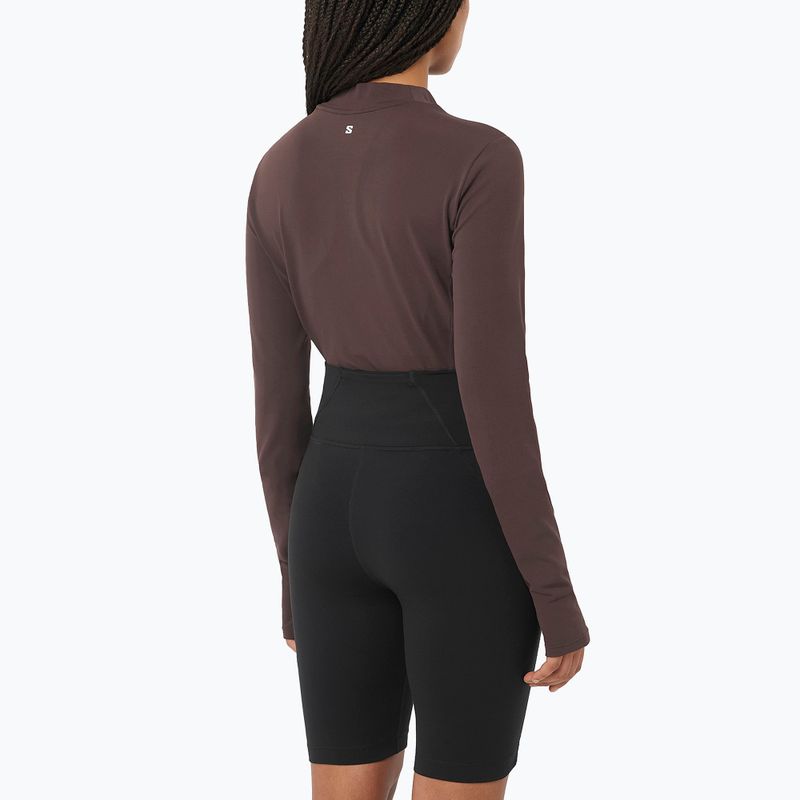 Dámske bežecké tričko longsleeve Salomon Bliss coffee bean 2