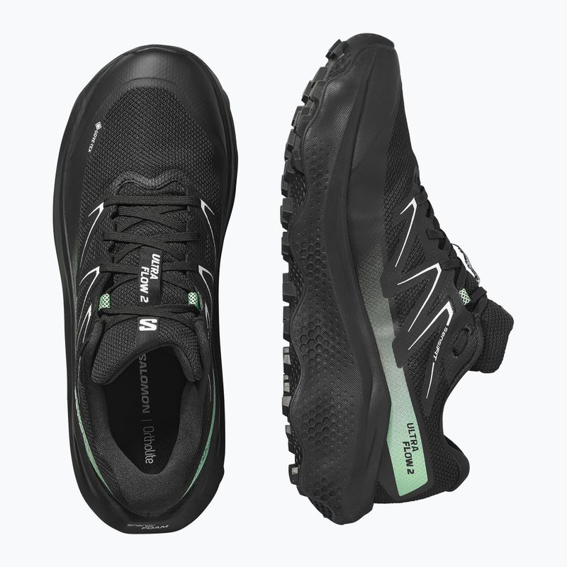 Pánske bežecké topánky Salomon Ultra Flow 2 GTX black/black/patina green 12