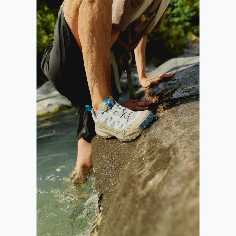 Pánske turistické topánky Salomon Techamphibian 5 rainy day/desert tan/mykonos blue 9