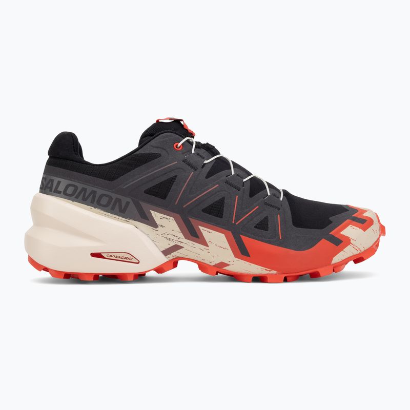 Pánske bežecké topánky Salomon Speedcross 6 black/fiery red/almond milk 2