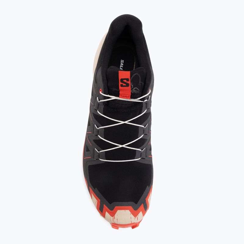 Pánske bežecké topánky Salomon Speedcross 6 black/fiery red/almond milk 5