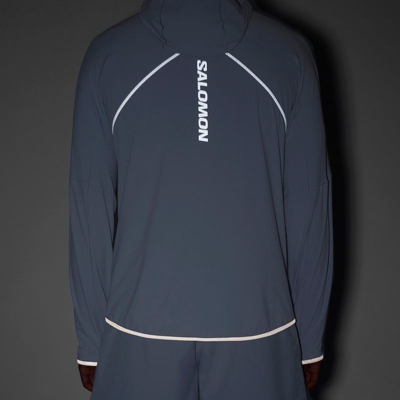 Pánska bežecká bunda Salomon Sense Aero Hybrid Half Zip Hooded trade winds 6