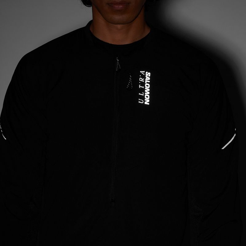 Pánska bežecká mikina Salomon Ultra Fleece Deep Black 7