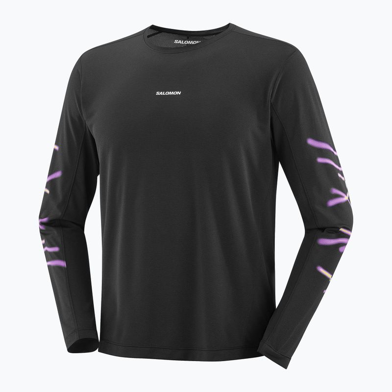Pánske bežecké tričko longsleeve Salomon Shakeout Core deep black 3