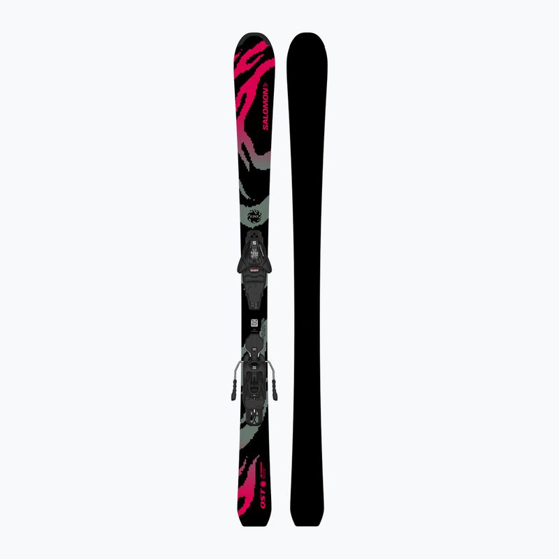 Detské zjazdové lyže + viazanie Salomon QST Jr Black M + L6 GW black/neon punch 3