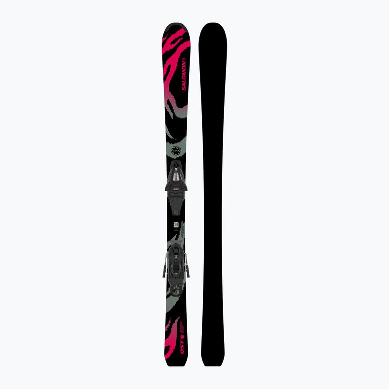 Detské zjazdové lyže + viazanie Salomon QST Jr Black M + C5 GW black/neon punch 3